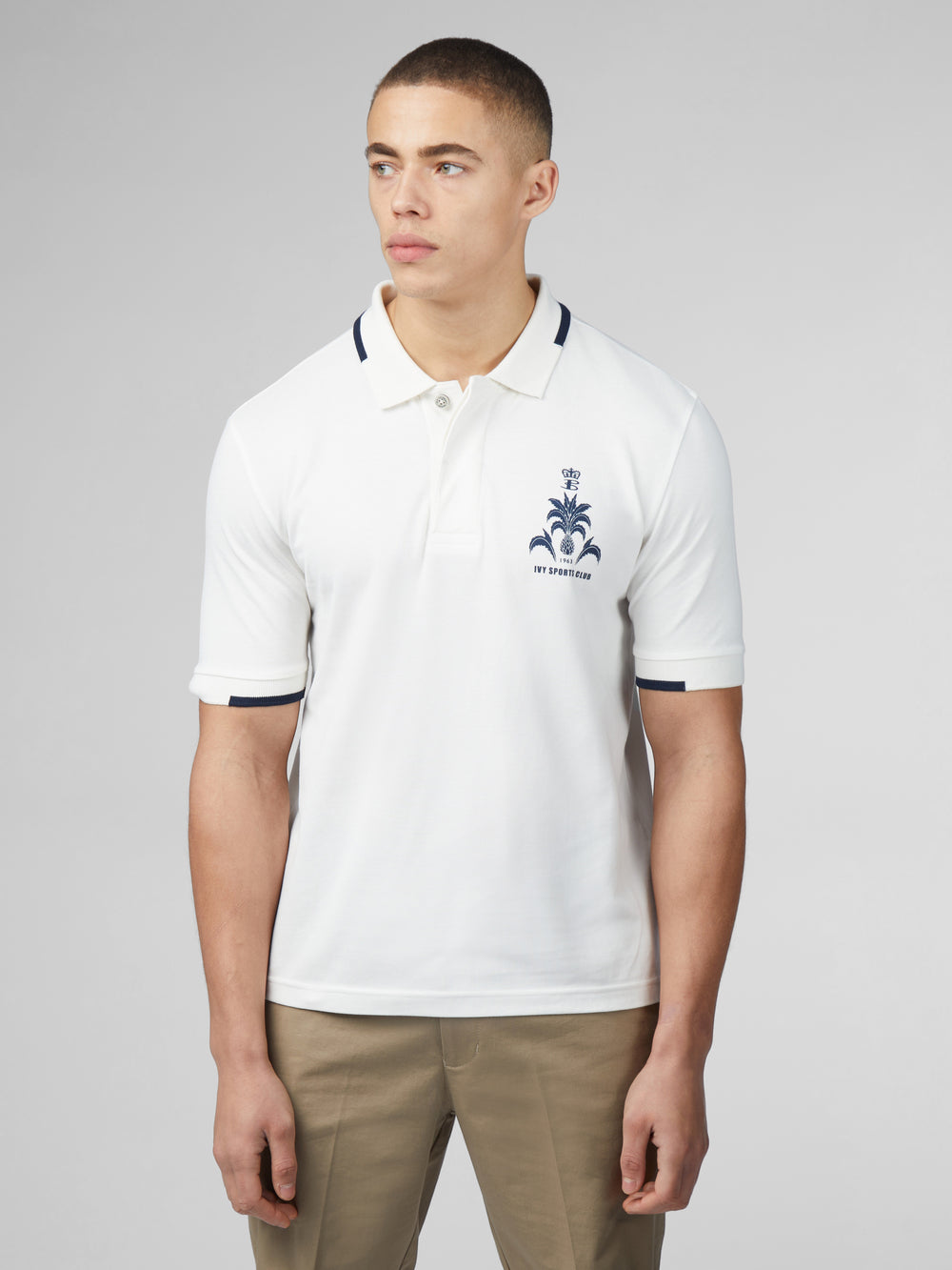 Polos Ben Sherman B by Ben Sherman Sports Club Embroidered Blanche | RHQ-93085496